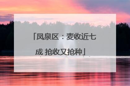 凤泉区：麦收近七成 抢收又抢种